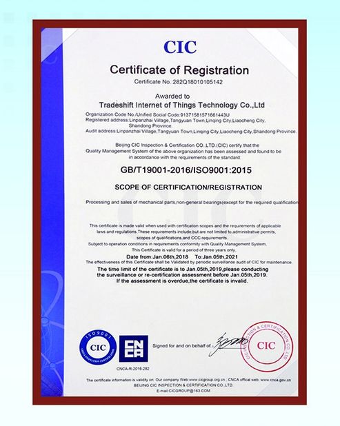 Chine Silurian Bearing Factory Certifications
